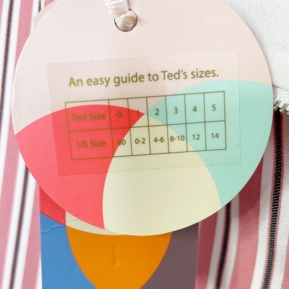 Ted Baker Coryn Striped Asymmetrical Ruffle Hem Skirt Pink NWT - Picture 15 of 16